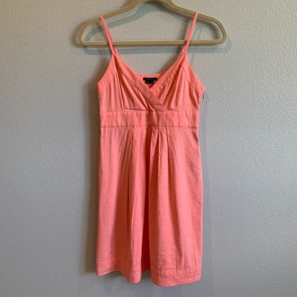 Theory "Miga" Pink Linen Spaghetti Strap Dress - Picture 4 of 8